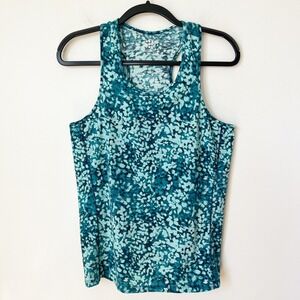 Title Nine Matahari Racerback Tank Top Womens Medium Teal Floral